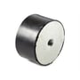Cylindrisk vibrationsdæmper type C med 75mm diameter og 40mm højde, indvendigt M12 gevind.