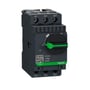 Schneider Electric TeSys GV2 kortslutningsudløser GV2L06 med 1.6A indstillingsområde og grønt håndtag på mørkegrå baggrund.