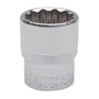 Irimo 1/2" topnøgle, 24 mm, 12-kantet, højglanspoleret overflade og Irimo logo tydeligt synligt.
