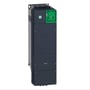 Schneider Electric Frekvensomformer ATV340, 75kW, 400V, IP20 med Ethernet, viser enhedens front med grøn terminalboks.