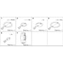 Diagram af reparationssæt til Danfoss REG 6-10 og SVA 6-10, viser forskellige komponenter med dimensioner og materialebetegnelser som nylon og aluminium.
