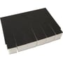 Fugtspærre til Triax KSE 300909 kabelskab i sort skummateriale, 198x196x50 mm, vist fra siden med opdelte sektioner.