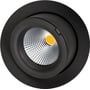 SG Armaturen Junistar Exclusive downlight i sort aluminium med 9W LED og 40 graders justering for varmt hvidt lys.
