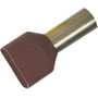 Elpress – Isoleret TWIN terminalrør, 2 x 10 mm² / 14,0 mm, brun (farvekode TE) - 100 stk
