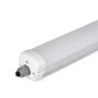 V-TAC LED-armatur på 36 W og 120 cm set skråt fra enden med den grå kabeltilslutning tydeligt synlig.
