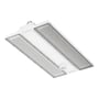 Ledvance Flex Linear Sensor high-bay-armatur i hvid med to lange LED-felter og integreret sensor, set skråt nedefra.