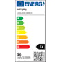Ansell Lighting Z-Cell energimærke G, viser energiklasse skala fra A til G med 36 kWh/1000h.
