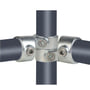Tee flex 1" (Ø33,7 mm), galvaniseret, vandrørs-fitting til stativ og reol - Pipe Clamps