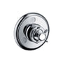 Hansgrohe Axor Montreux 1-grebs termostatarmatur i børstet nikkel med traditionel montering og diskrete bruseikoner.