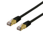 DELTACO S/FTP Cat6a patch kabel, LSZH, 1 meter, sort