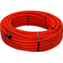Rød korrugeret kabelrør i rulle med træktråd og glat inderside, Ø50 mm udv. / Ø41 mm indv. diameter - 50 meter
