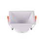 V-Tac Pro kvadratisk hvid lampe med GU10 fatning og orange monteringsklips.