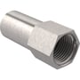 Geberit Mapress rf overgang i rustfrit stål med indvendigt gevind og nippelende, 42mm d og R1/2" gevind.