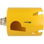 PRO-FIT HM hulsav 152 mm i gul metal, der viser den solide monteringsadapter med gevind og styrehul på siden.