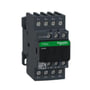 Detalje af Schneider Electric TeSys D kontaktor fronten, viser modelnavn, mærke og QR-kode.