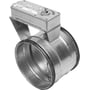 Lindab motorspjæld DTBCU, 315mm, galvaniseret stål, med 230V on/off motor og fjederretur monteret på spjældet.