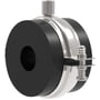 Isoglobal rørbærer RF med 114mm diameter og 19mm isolering, sort med galv. bøjle og M10/M12 gevind.