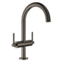 Grohe Atrio håndvaskarmatur, 2-grebs, L-Size, m/ push-up bundventil, Børstet Hard Graphite