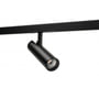 SG Armaturen Zip Tube Micro spotlight i sort monteret på sort 1-faset skinnesystem med 20mm rør.
