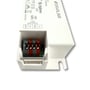Åbnet udgangsende på Envilar Zigbee LED-paneldriver til CCT, 45 W, med grå og orange LED-klemmer.