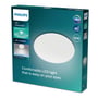 Emballagen til Philips Moire loftlampen viser en hvid, rund lampe med 36W LED og EyeComfort teknologi.