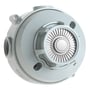 Detaljeret billede af Schneider Electric termodetektor 6296, fremhæver den runde varmesensor og de integrerede monteringshuller.