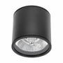 SpectrumLED AR111-loftlampe i sort aluminium set forfra med GU10-lyskildens reflektor synlig.