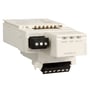 Schneider Electric TeSys U kommunikationsmodul LULC033 med Modbus, 2I+2O, lysegråt kabinet set fra siden med tydelige terminaler og indikatorlys.