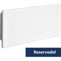 Hager endestykke L2833PH til BRH 70132 installationskanal, 70 x 130mm, perlehvid plast, med logo og 'Reservedel' mærkat.