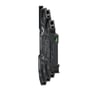 Schneider Electric RSL1PRBU relæ med 1 C/O kontakt, 6A og 24VAC/VDC forsyning monteret på DIN-skinne.