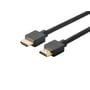 TIGHT AV Flex HDMI 2.0-kabel set tæt på med to HDMI-hanstik og guldfarvede stikender.