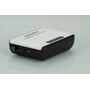 Dymo LabelWriter Print Server i hvid og sort, vist fra siden med DC-IN 12V og Init. knap.