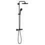 Grohe Vitalio Start System 250 brusesystem i mat sort, med termostat, hovedbruser og håndbruser.
