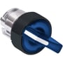 Schneider Electric Harmony Style 5 drejegreb med lys i blå, udført i kunststof til Ø22 mm trykknapper.