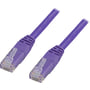 DELTACO U/UTP Cat6 patch kabel, halogenfri, 0,5 meter, lilla