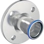 Geberit Mapress RF overgangsflange i rustfrit stål med 35 mm diameter og blå O-ring, klar til presmontering.