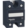Schneider Electric Zelio SSP solid state relæ til 1-faset netværk, 75A og 230VAC styrespænding, monteret på køleplade med tydelig mærkning.