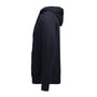 ID Identity klassisk hættecardigan model 0638 i navy, str. S, set fra siden med hætte, ærme og kængurulomme.