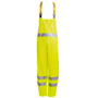 ELKA DryZo hi-vis gul regnoverall i størrelse L, med justerbare seler og refleksstriber på bryst og ben.