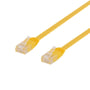 DELTACO U/UTP Cat6 fladt patch kabel, halogenfri, 0,3 meter, gul (udgået)