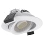 LEDlife Dim2Warm+CCT RA96 indbygningsspot set fra en lav vinkel, der fremhæver den lysende LED-kerne og hvide ramme.