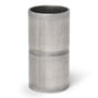 En 25mm aluminiumsmuffe til tilslutning af SALR stive aluminiumsrør, vist på en hvid baggrund.
