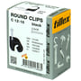 Tillex Rilleclips C 12-16 i sort, pakke med 100 stk. med 2,0x35 mm søm til fastgørelse af kabler og rør.