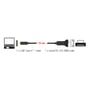 Illustration af Delock Adapter USB Type-C til seriel DB9 RS-232 forbindelsesskema med laptop og printer.
