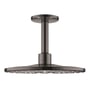 Grohe Rainshower SmartActive hovedbruser i grafit finish med et 310mm rundt brusehoved monteret på en 142mm loftarm.