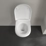 Villeroy & Boch O.Novo væghængt toilet set oppefra med sæde og låg løftet, så skålen ses.