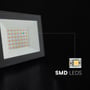 Detalje af LED-dioderne i V-Tac Slimline LED-projektørens sorte hus.