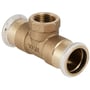 Geberit Mapress tee fitting i kobber med muffe-samlinger til 12 mm rør og 1/2" gevind.
