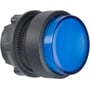 Schneider Electric Harmony XB5 lampetrykhoved med blå, ophøjet trykflade og 22mm diameter.