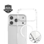 Tegning af 4smarts Hybrid Case Ibiza over en iPhone viser coverets pasform, magnetring og beskyttede hjørner.